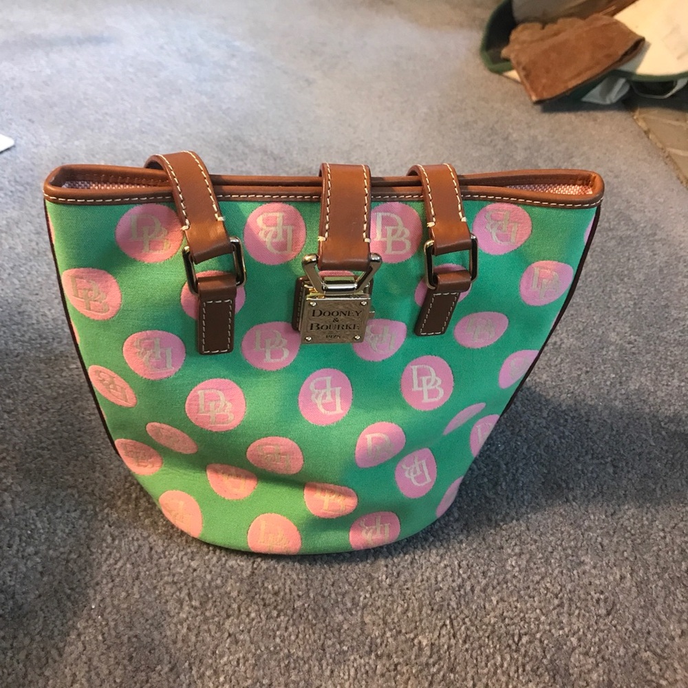 Green and Pink Dooney and Bourne Handbag