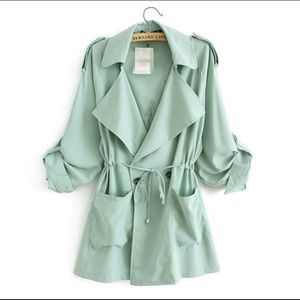 Turquoise raincoat