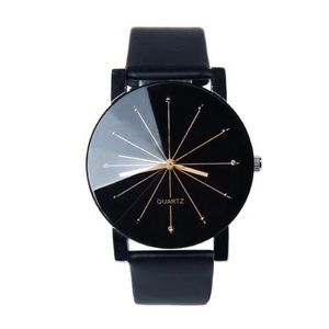 Black Leather Impressionist Watch