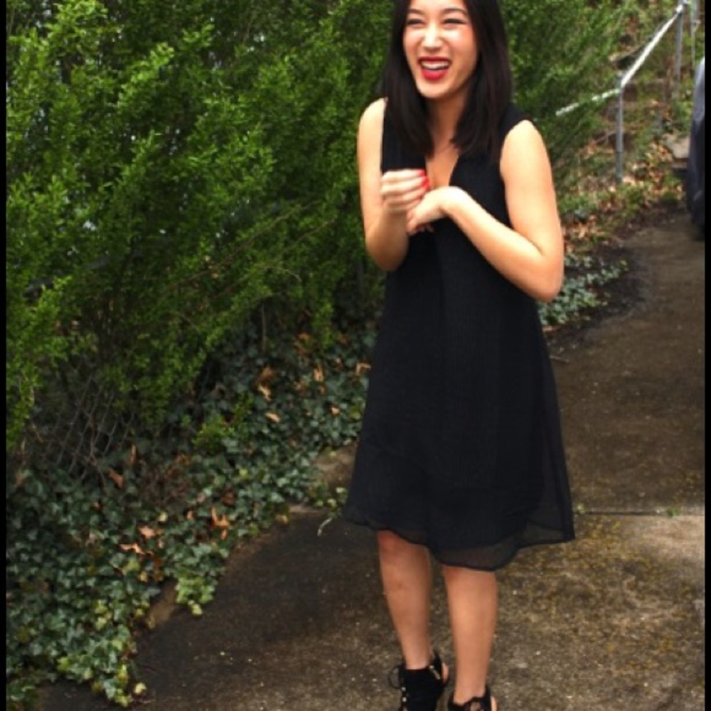 Madewell black silk dress