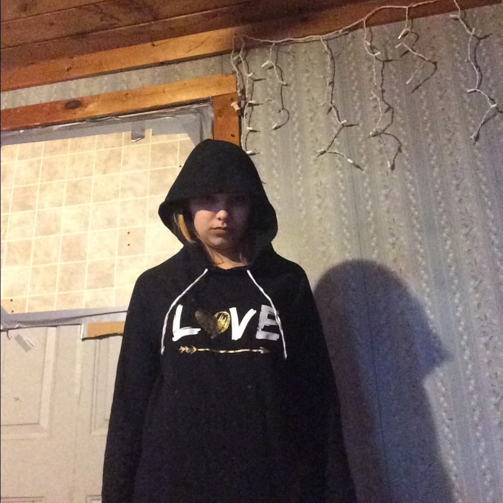 Black Love  shirt with hoodie