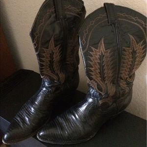 Vintage women's lizard cowboy boots - Tony Lama