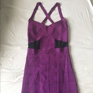 Purple bodycon Bebe dress