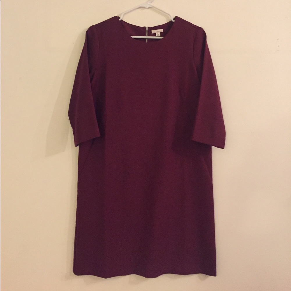 Gap Zip-Back Shift Dress (Size 4) Burgundy