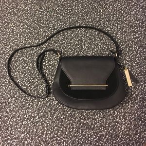 Vince Camuto black leather shoulder bag