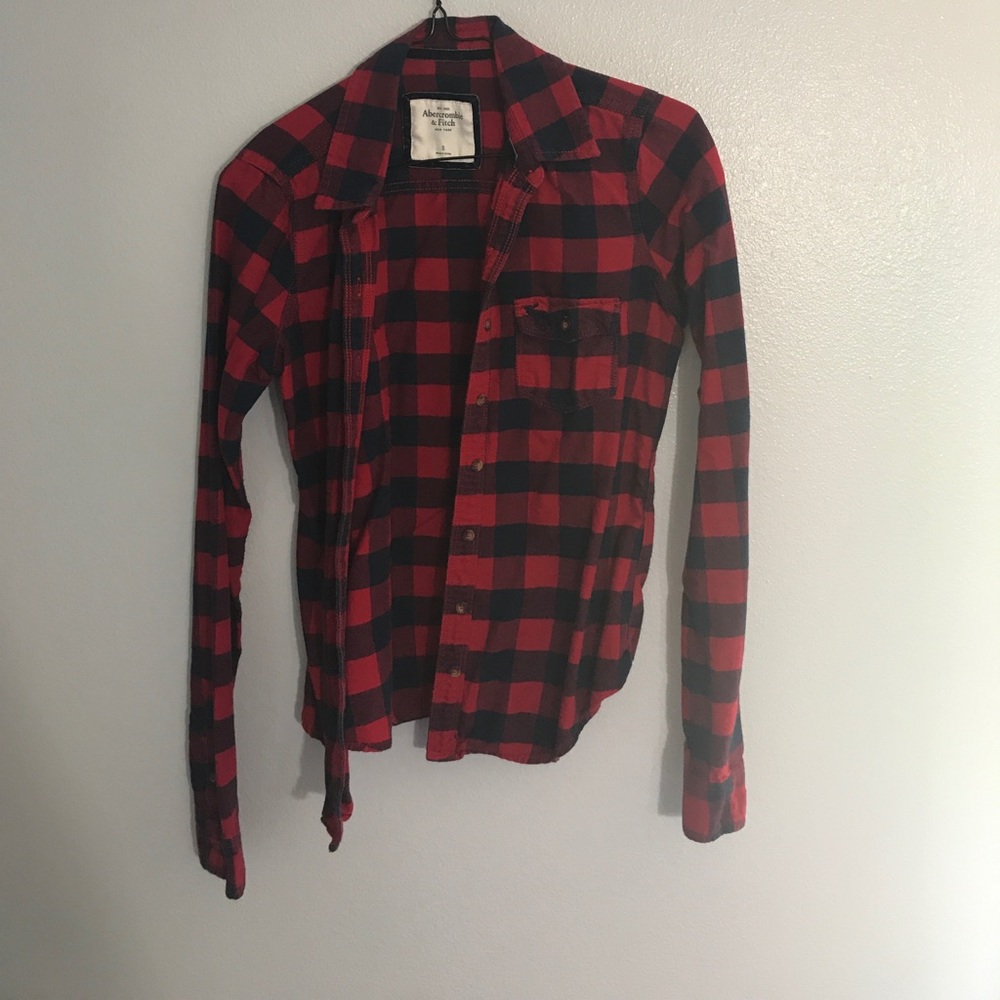 Abercrombie red and black flannel size small