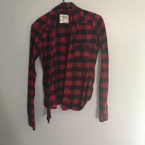Abercrombie red and black flannel size small
