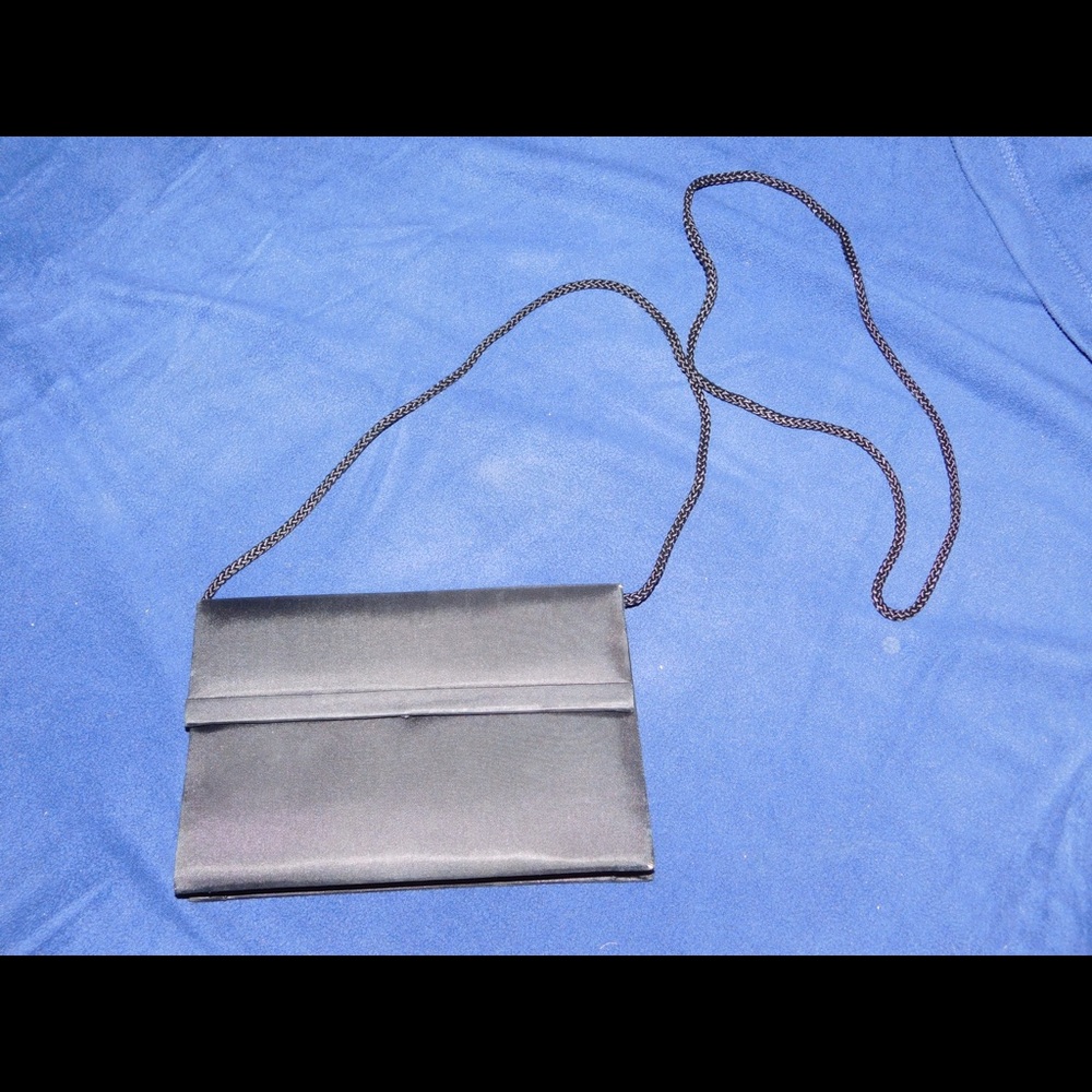 Black Satin Clutch Bag