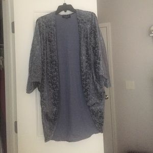 Blue anthropology floral kimono