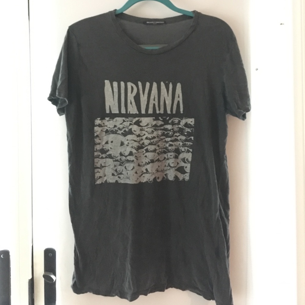 Distressed brandy melville nirvana band tee