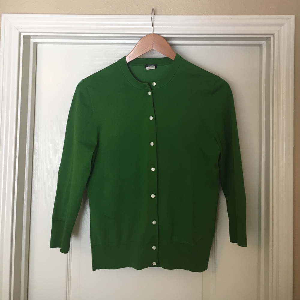 J.Crew crew neck cardigan with 3/4 sleeves