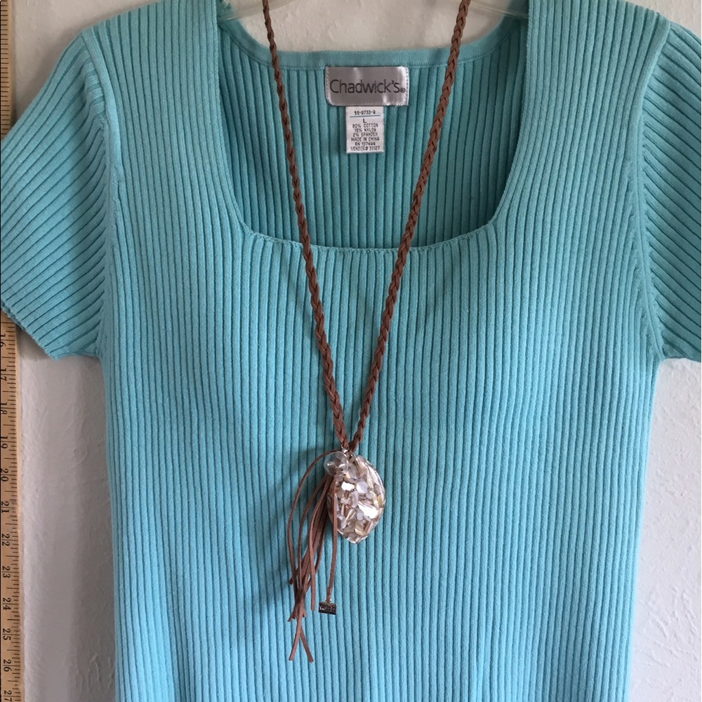 Braided vegan suede lariat necklace WISH dandelion