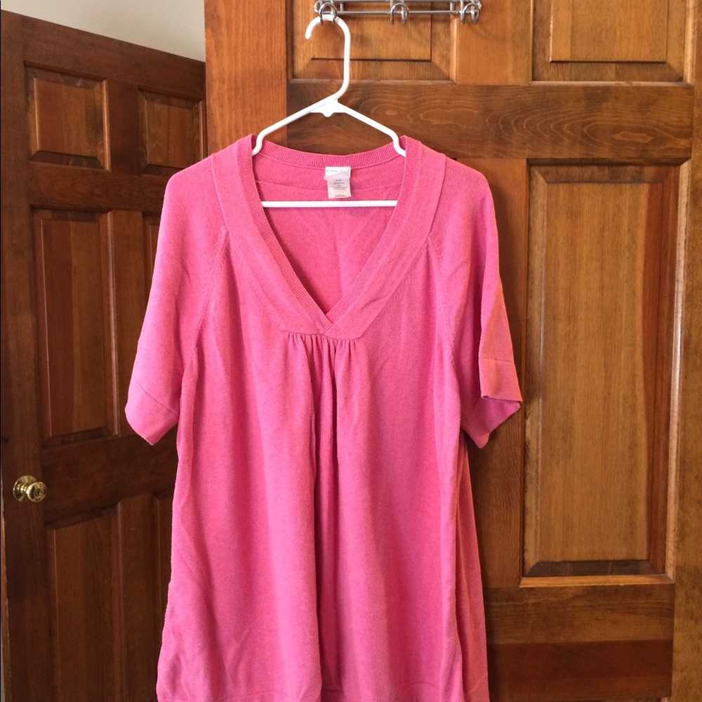 Pink short sleeve sweater v neck size 3X