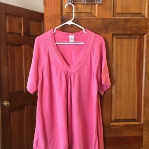 Pink short sleeve sweater v neck size 3X