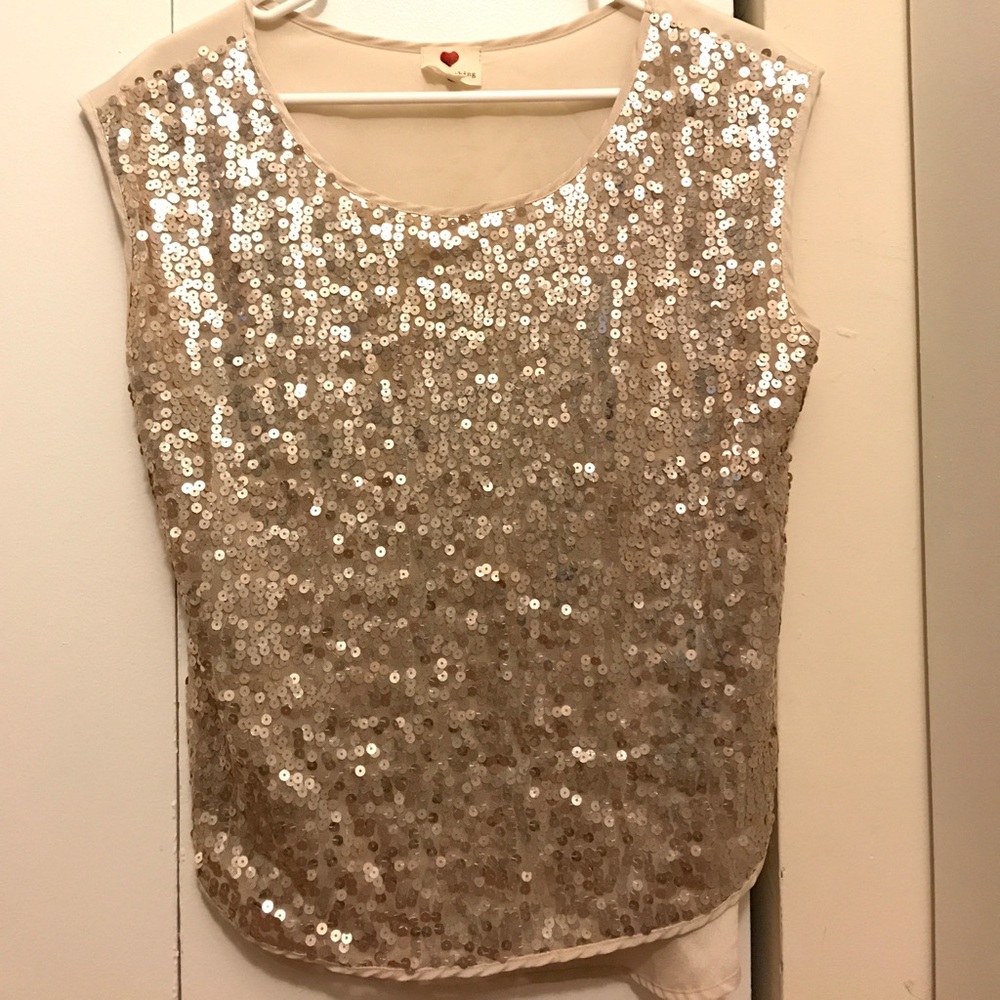 Cream sequin blouse
