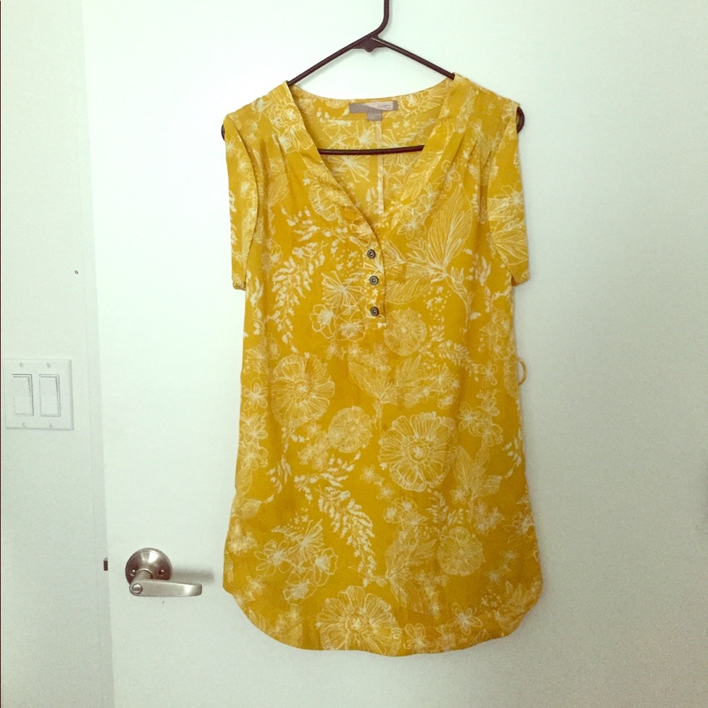 Yellow floral tunic dress