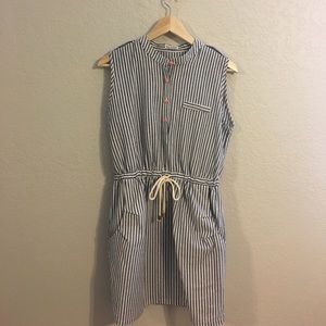 Darling Kling Navy Nautical Striped Dress EUC