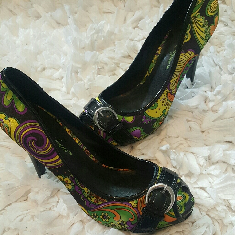 Funky peep toe heels