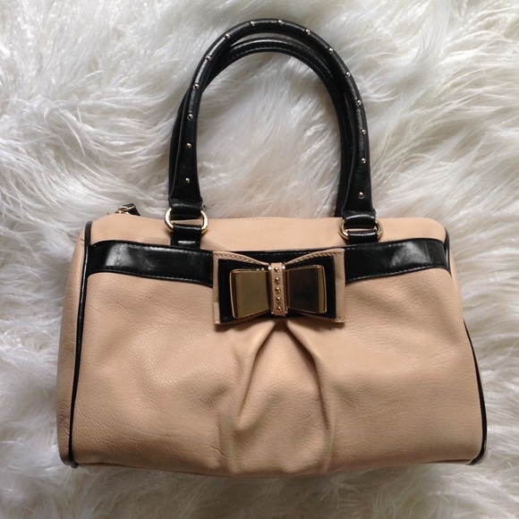 aldo Handbags - Kahele Pink Gold Black Bow Stud Purse