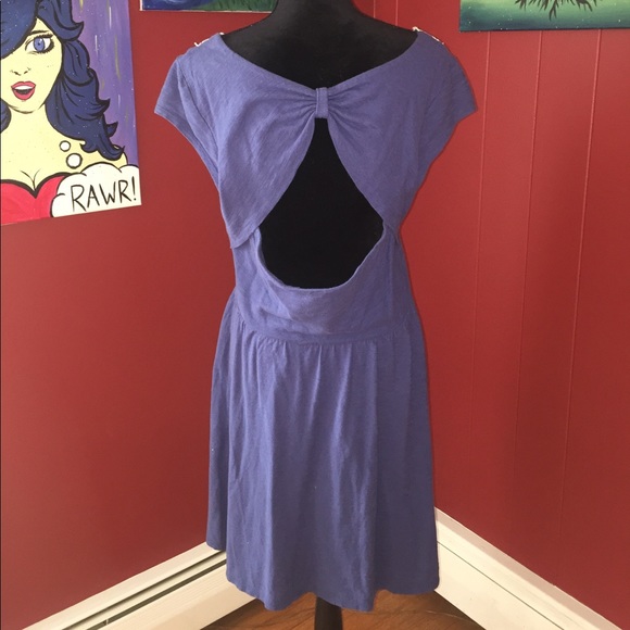 Blue & Ivory Lace Cutout Dress XL - Picture 3 of 5