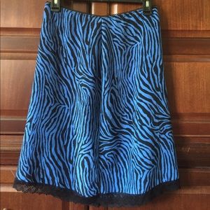 Last call! Xhilaration Blue/Black Zebra Print Skirt Size M