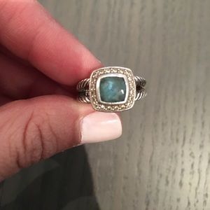 David yurman petite Albion ring with blue topaz