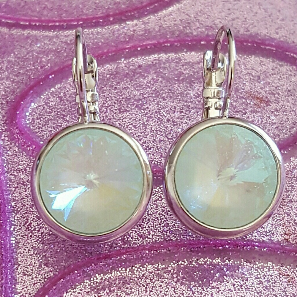Ultra Mint Green Crystal Drop Earrings