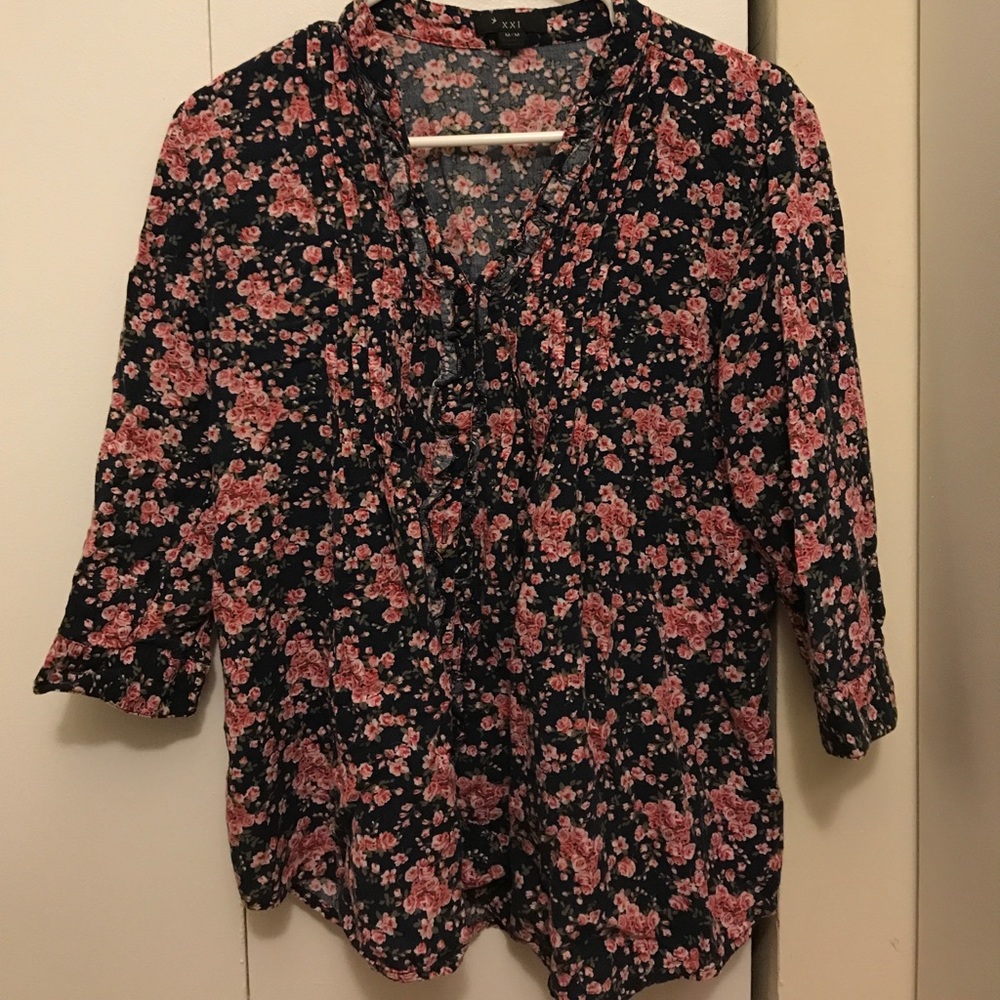 Floral button down blouse