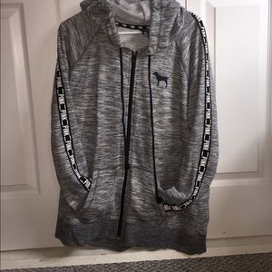PINK grey zip up