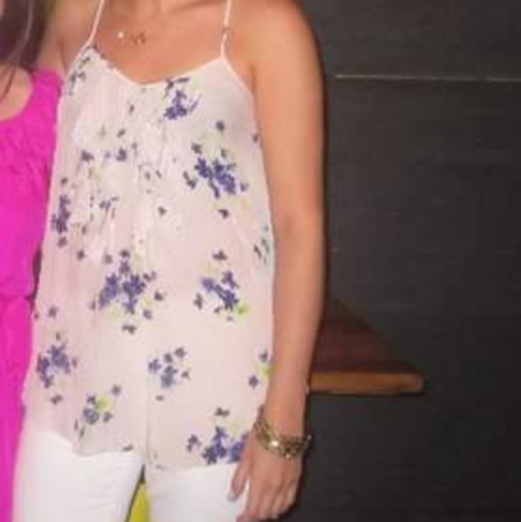 Rebecca Taylor silk floral ruffle tank - Picture 5 of 5