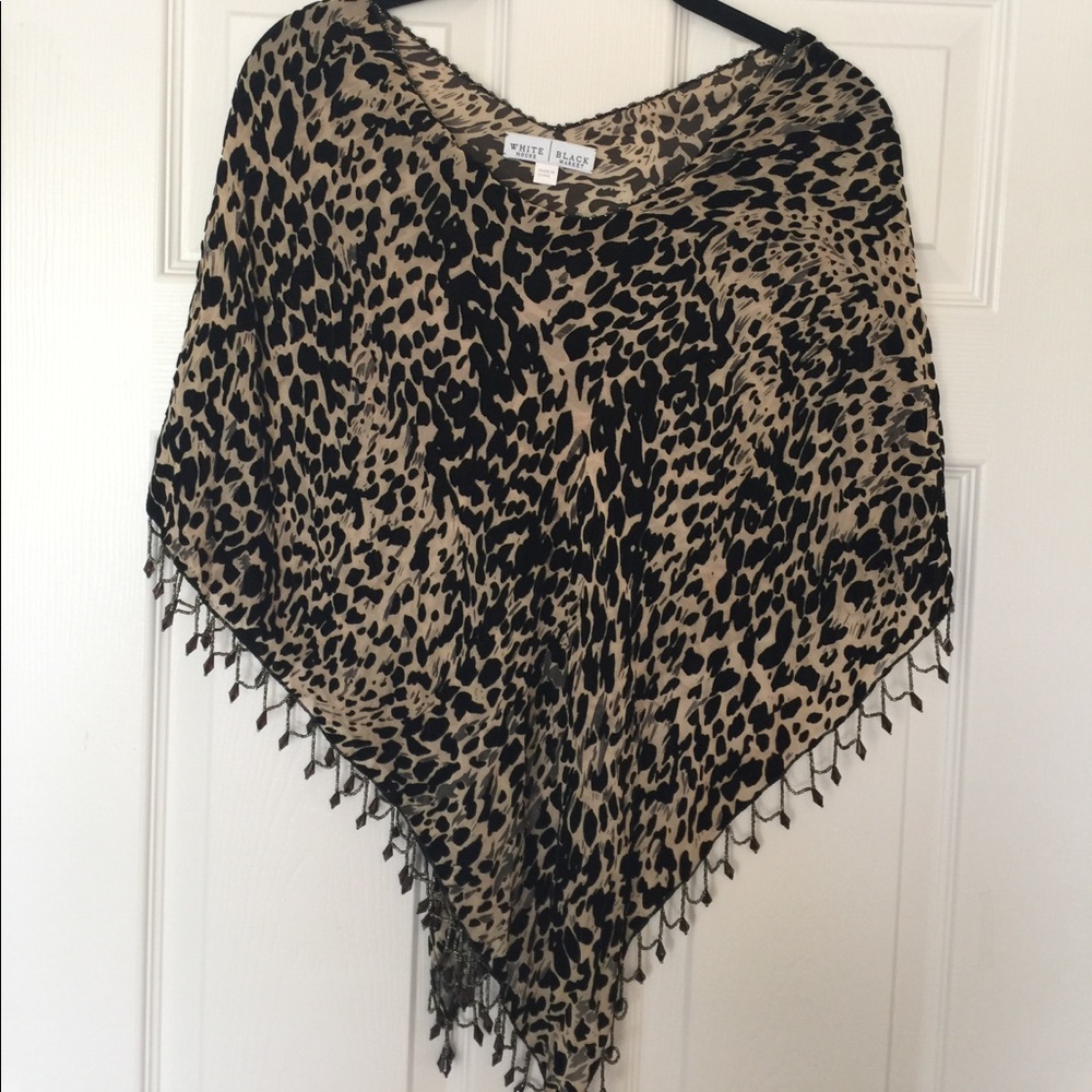 WHBM Leopard Print w/ Beading Pullover Top