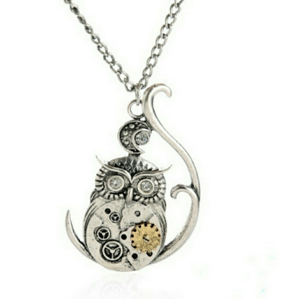 Steampunk owl necklace