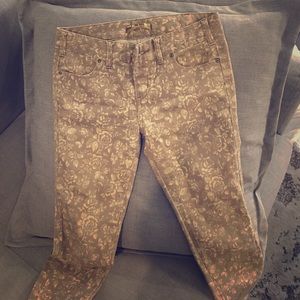 Free people patterned skinny jeans