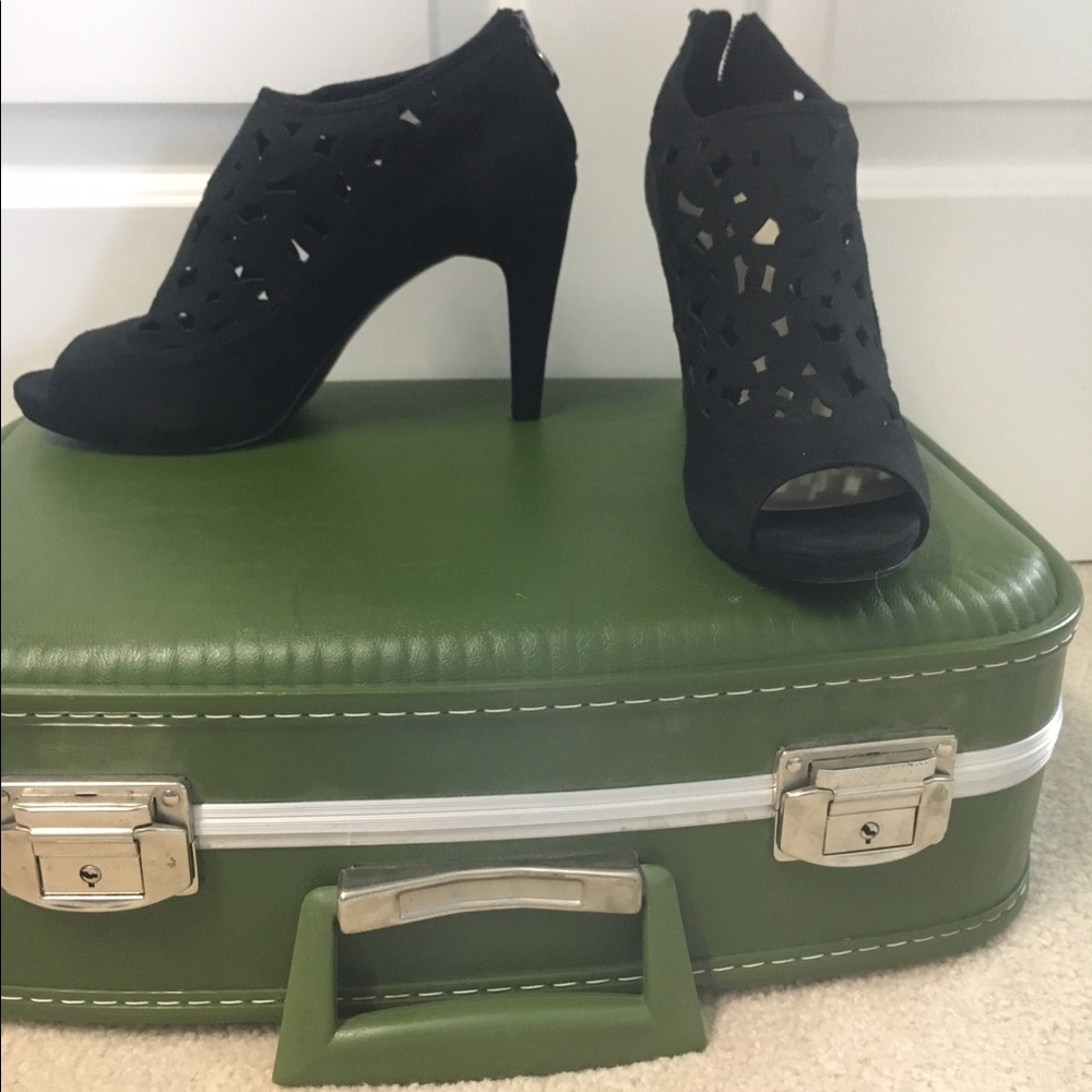 Black Lela Rose Cut Out Heels