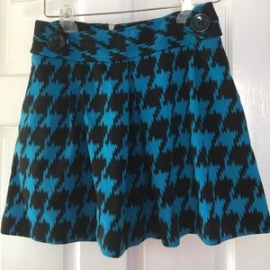Blue and black mini skirt