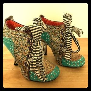 Irregular Choice fabric bow tie booties 2011