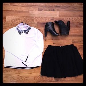 Forever21 Sheer Georgette blouse Lace Collar