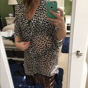 Leopard print kimono