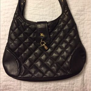 Burberry leather quilted brook hobo bag