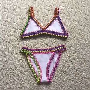 Crotchet white bikini