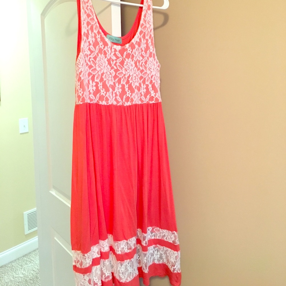 Filly flare peach tank dress