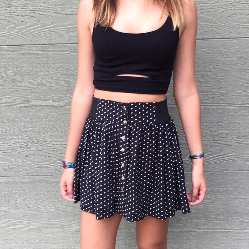 AEO Polka Dot B&W Mini Skirt