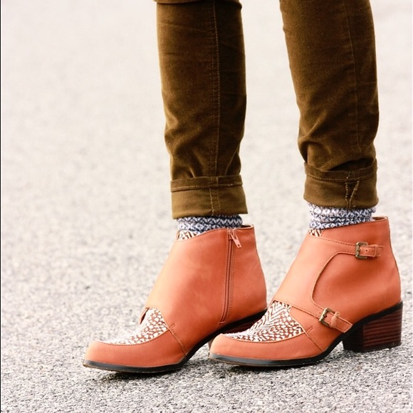 Leather Calf Hair Speckled Booties - Picture 2 of 7