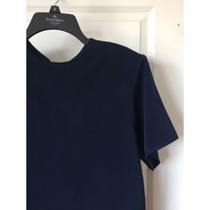 Vintage Navy Silk Blouse