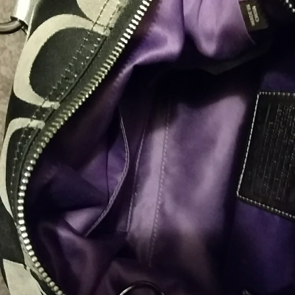 Black and Silver Coach Handbag - Picture 2 of 3