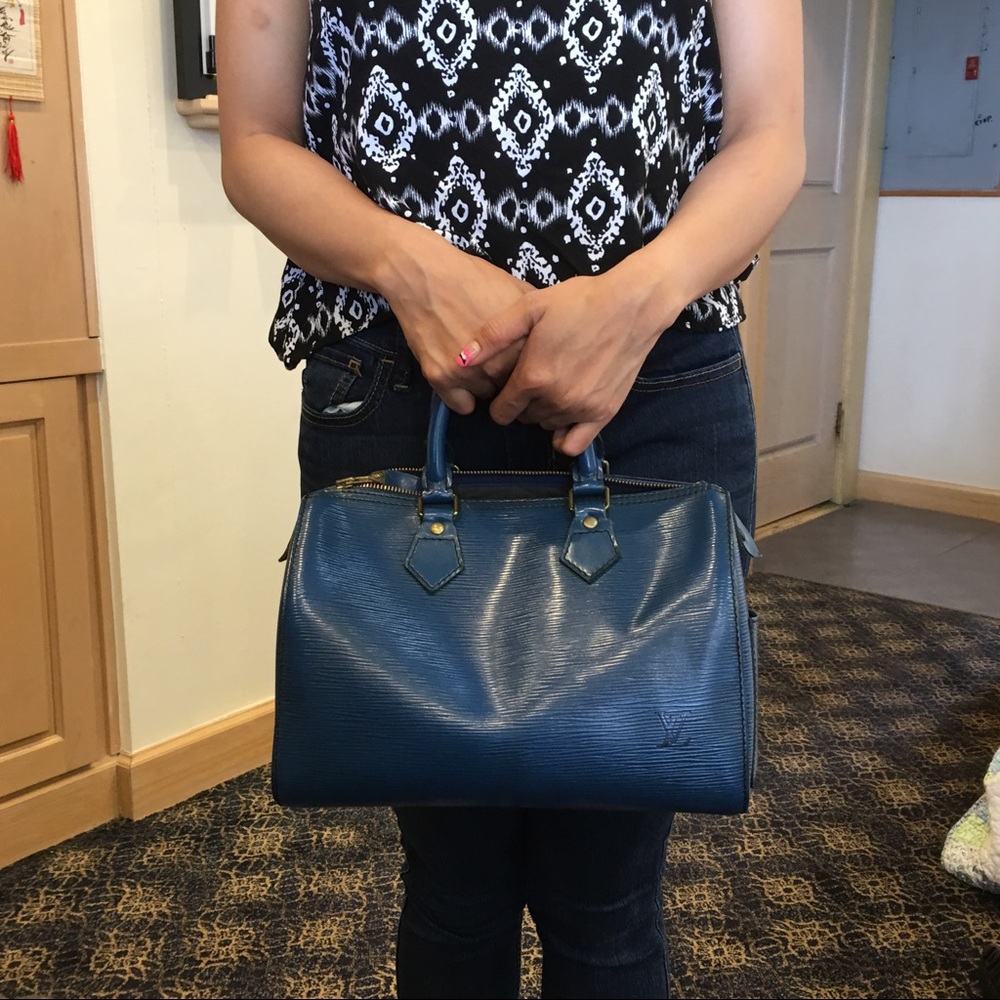 Louis Vuitton speedy 25 in epi blue
