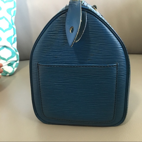 Louis Vuitton speedy 25 in epi blue - Picture 4 of 8