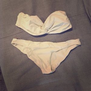 White strapless bikini designer