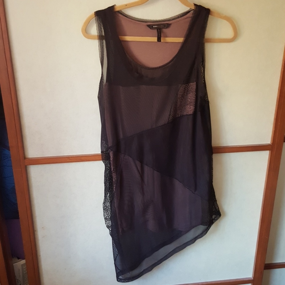 BCBG Maxazria asymmetrical shift tank