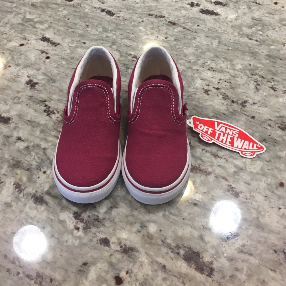 Toddler hot pink slip on vans